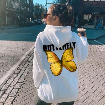 China 2020 New Design Lady Pullover Hoodies Women Long Sleeve Butterfly Breathable for sale