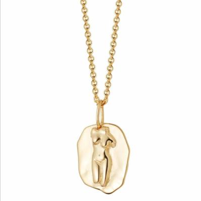 China TRENDY.Hiphop Plated Female Thin Chain Necklace Gold Stainless Steel Body Sculpting Creative Pendant Necklace For Women Jewelry 2021 for sale