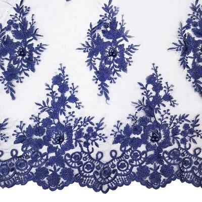 China Factory Price Viable Wholesale Cheap Pearl Lace Trim Traditional Bridal Party Wedding Lace Fabric for sale