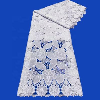 China Wholesale African Water Soluble Lace Fabric Cotton Lace Fabric Pure White Silk Lace Fabric for sale