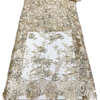 China Factory wholesale 2021 Ghana elastic lace fabric wedding african lace fabric 5 yards for sale