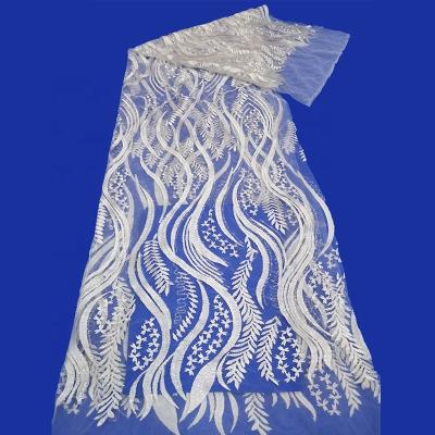 China Sustainable Material African Fabric Factory Women French Luxury Bridal Embroidery Lace Fabric for sale