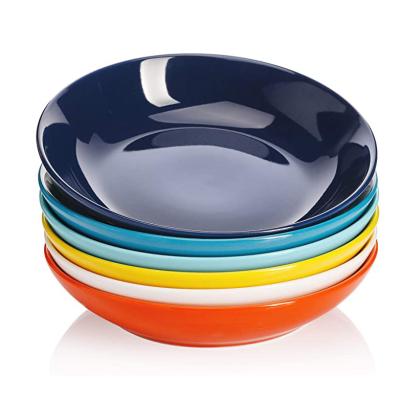 China 26 oz Ceramic Color Porcelain Hot Assorted Multicolor Salad Pasta Bowls for sale