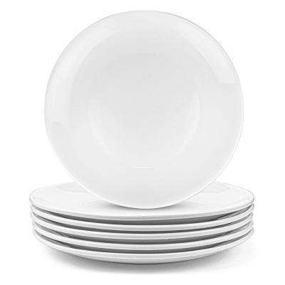 China 10 Inch Ceramic Round White Bone China Serving Dinner Dishes For Salad for sale