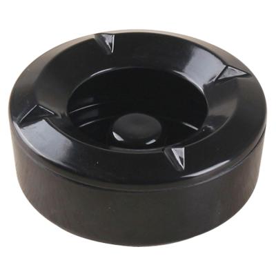 China RTS Cheap Round Wind Proof Melamine Black Top Outdoor Ashtray 10.5 x10.5 X 4.5cm With Lid for sale