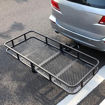 China Carry Luggage Steel Folding Rear Black Hitch Mounted Cargo Carrier Luggage Rack For Sale for sale