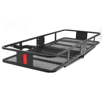 China Carry Luggage Hitch Cargo Car Carrier Folding Luggage Rack Cargo Basket For Trucks for sale