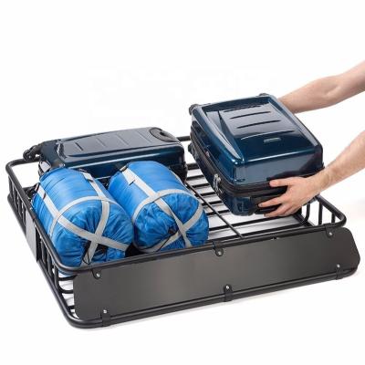 China Steel Roof Rack Car Cargo Basket Carrier Racks Luggage Basket Carrier for sale