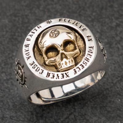 China Vintage Real Pure 925 Sterling Silver Gothic Skeleton Rings For Men Hiphop Street Culture Fine Jewelry for sale