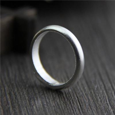 China Vintage Ring Simple Fashion Matt Processing Handmade 925 Sterling Silver Resizable Plain Rings for Women for sale