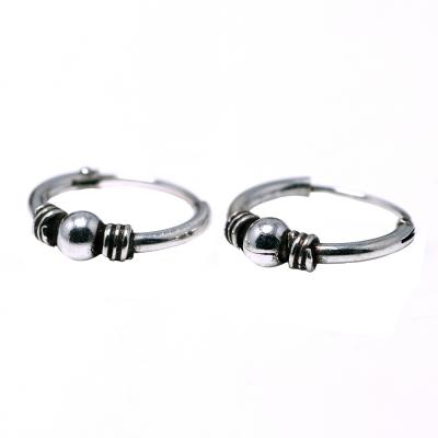 China Vintage Fashion 925 Sterling Silver Men Punk Jewelry Ear Bone Mini Small Hoop Earrings for sale