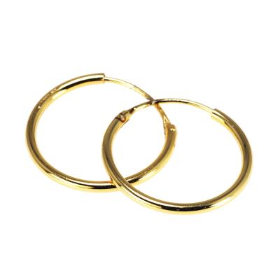 China Simple Fashion TREND 925 Sterling Silver Korean Gold Plated Big Round Women Earrings Pair for sale