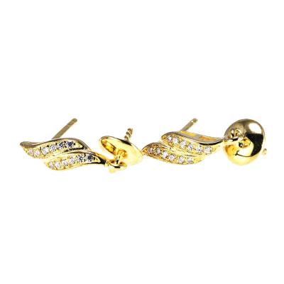 China TRENDY Fashion Earrings Jewelry Gold Plated 925 Silver Zirconia Stone Stud Earrings For Women for sale