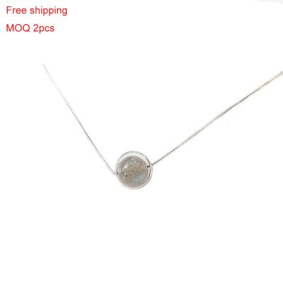 China Vintage Labradorite Charm Dangle Gemstone Sterling Silver Necklace 925 Jewelry Necklaces for sale