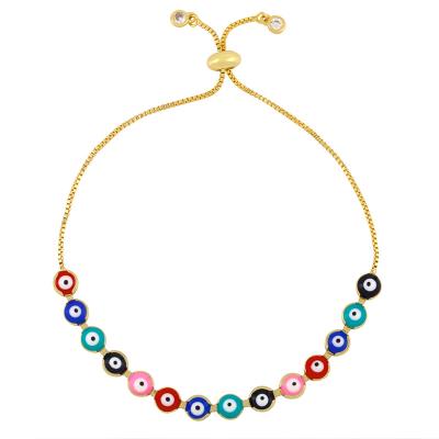 China TRENDY Bohemian Color Vintage Evil Eye Bracelet For Women Adjustable High Quality Female Evil Eye Jewelry for sale