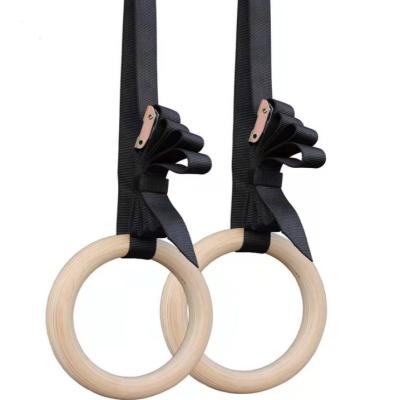 China Wood 2021 Wooden Gymnastic Rings With Numbered Straps Gym Ring for sale