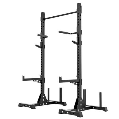 China Power Gym Squat Rack Modern Home Half Rack Squat Rack with J Cups and Pull Up Bar for sale