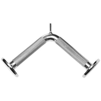 China Solid Steel V Shaped Tricep Push Up Bar Tricep V Bar V Handle For Machine Cable Attachment for sale