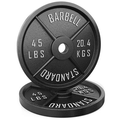 China Universal Standard Black Barbell Weightlifting Cast Weight Paint Plate for sale