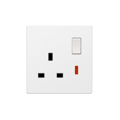 China White Color Residential / General Purpose 13A British Single Pole Switched Socket for sale