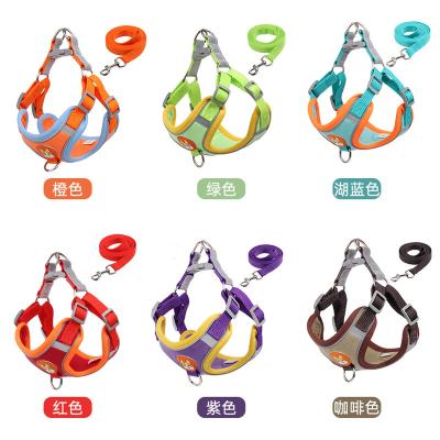 China Viable Type Dog Strap Small Dog Rope Pet Chest Strap Vest Wholesale Reflective Rope for sale