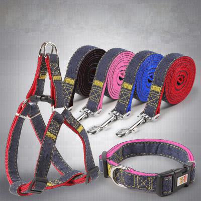 China Back Rope Wear-Resistant Denim Dog Supplies Dog Chest Traction Dog Traction Walking Seam Walking Rope for sale