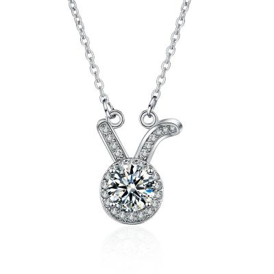 China FASHIONABLE Rabbit Necklace Female Moissanite Full Silver s925 Simple Diamonds Clavicle Chain Stainless Steel Lightweight Luxury Jewelry for sale