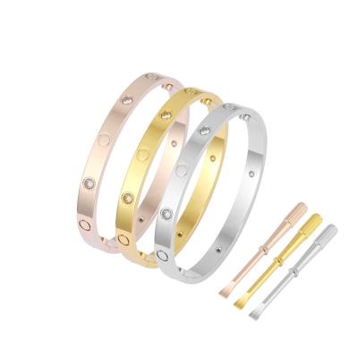 China European female casual/sporty titanium steel bracelet rose popular gold United States fashion bracelet trend stainless steel jewelry for sale