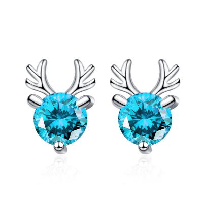 China FASHIONABLE S925 sterling silver deer earrings female personality small simple cool earrings small with diamonds for sale