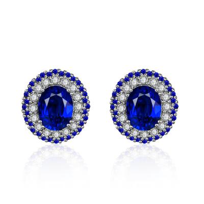 China New hot sale punk sapphire earrings with diamonds for sale