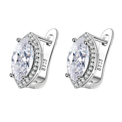 China Trendy Zircon Earrings Trendy 18k White Gold Plated Earrings Stainless Steel Jewelry for sale