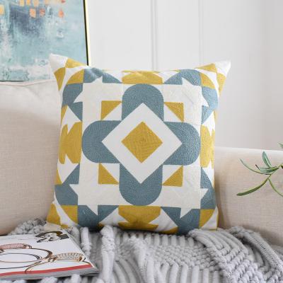 China Decorative Nordic Modern Geometric Pillowcase Wholesale Custom Embroidered Decorative Throw Pillowcase for sale