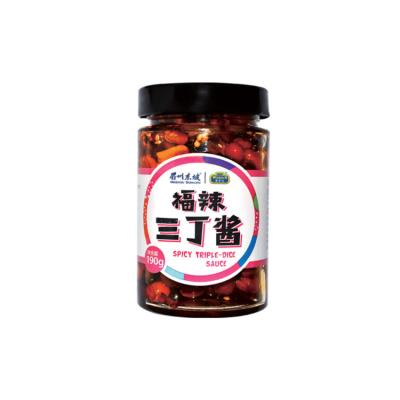 China Support Customized Sichuan Chili Oil Hot Sauce Spicy Triple Dice Sauce ML6 for sale