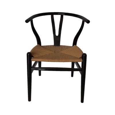 China Factory Modern Best Selling Antique Hotel Chair Back Seat Y Chair Solid Wood Woven Fork Chair for sale