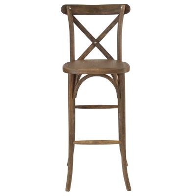 China High Stackable Hot Bar Furniture Solid Wood Solid Wood Cross Chair Stools Bar Chair for sale