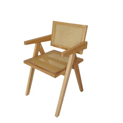 China Contemporary professional factory produce wholesale rattan solid wood armchair with rattan back and seat wedding chair for sale