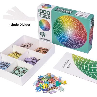 China DIY TOY Puzzle Supplier High Quality Fun Adults 1000 Pieces Round Puzzle Toy Gradient Color DIY for sale