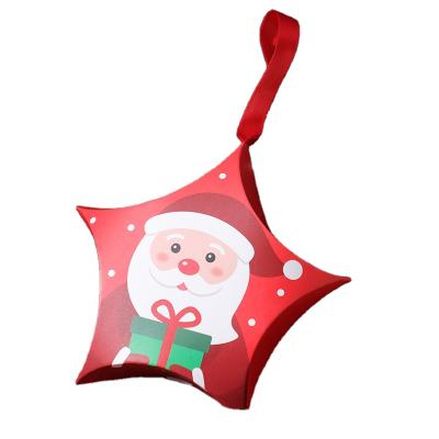 China Recyclable New Star Christmas Packaging Box Gift Box Creative Gifts Santa Candy Box With Rope for sale