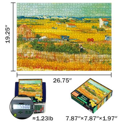 China DIY TOY 1000 Pieces Landscape 48*69cm Custom Cardboard Puzzle Adults Toys Bumper Harvest Painting Masterpiece for sale