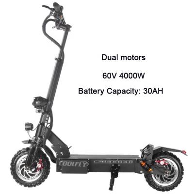 China 2022 design 11inch fat tire lithium battery unisex powerful adult electric scooter manufacturer 30AH 60V 3000w 4000W 3600w for sale