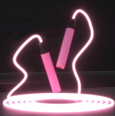 China Hot Selling Bodybuilding Fitness Silicone Handles Fast Speed ​​LED Jump Rope LED Light Up Glowing Jump Rope for sale