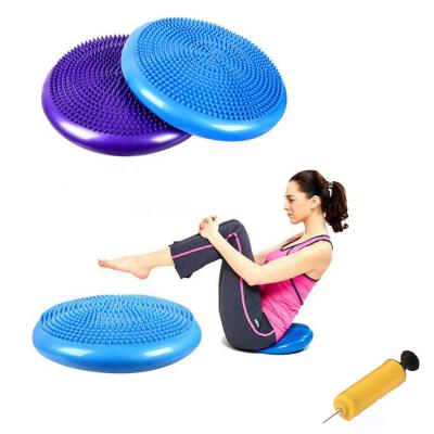 China Bodybuilding Fitness Stability Yoga Pilates Balance Workout Massage Inflatable Balance Cushion Disc for sale