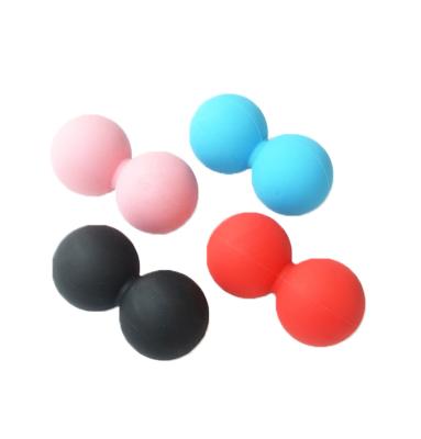 China Premium Double Massage Lacrosse Massage Ball Silicone Gym Peanut Ball for sale