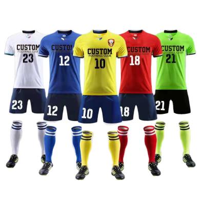 China Shorts Soccer Jersey Hot Sale Full Wear Soccer Jersey Sublimation Printing Logo Custom Soccer Jersey Set for sale