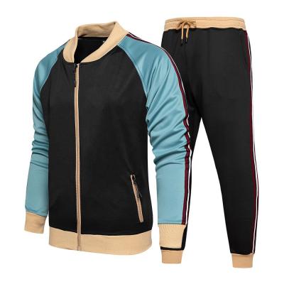 China Custom Made Fashion Tracksuit High Quality Breathable 2 Piece Sets Jogging Zipper Tracksuit For Men for sale