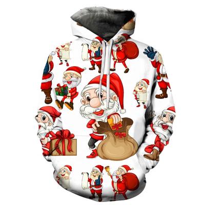 China Waterproof Hot Selling Custom 3d Printed Men's Casual Hoodies Christmas Pullover Hoodie for sale