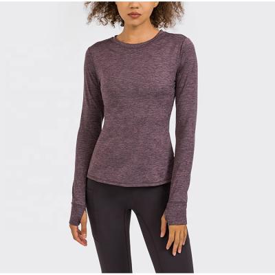 China Beautiful Breathable Hollow Back Sports Autumn Winter Fitness Yoga Tops Running Fitness Yoga Tops Long Sleeve for sale