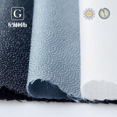 China Good Washing And Adhesive Hot Selling Water Enzyme Washing PA Double Dot White/Black Fusible Interlining for sale