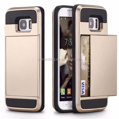 China Anti-drop For Samsung Galaxy S20 S10 S9 S7 S6 Edge S8 Plus A5 A7 J5 J7 2016 Grand Core Hard Main Phone Case Cover With Slide Card Slot for sale