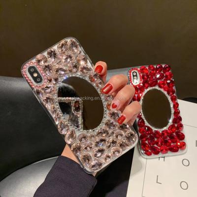 China Bling Diamond Make Up Mirror Phone Case For Samsung S6 S7 edge S8 S9 s10 s20 plus Note 3 4 5 8 9 10 Luxury Rhinestone Bling Diamond Mirror Crystal Phone Case for sale